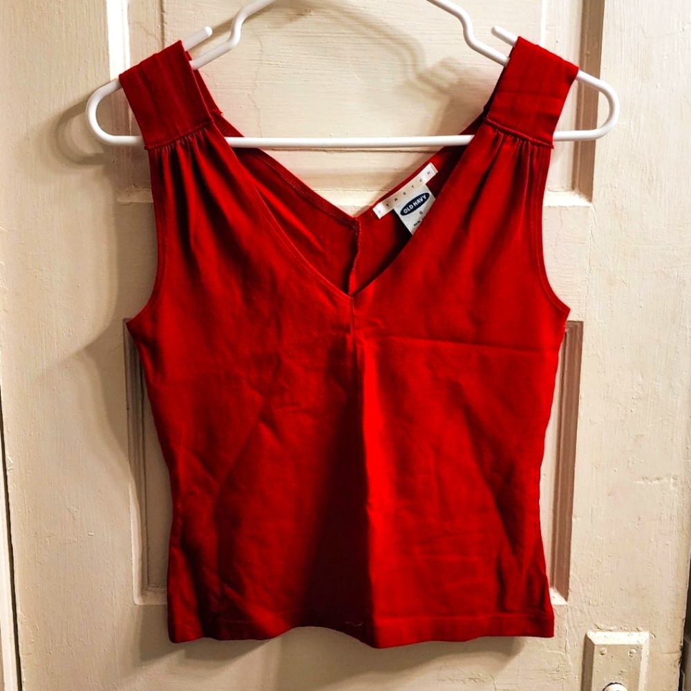 Old Navy Women's Red Semi-Crop Tank, S